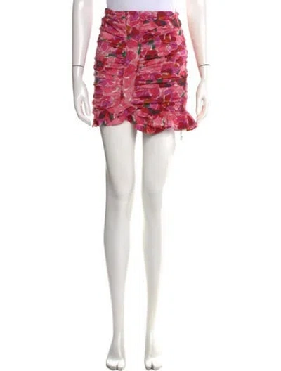 Pre-owned Isabel Marant Floral Print Mini Skirt In Pink