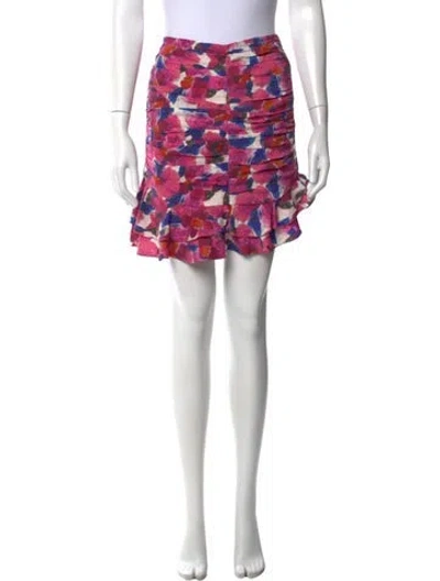 Pre-owned Isabel Marant Floral Print Mini Skirt In Pink