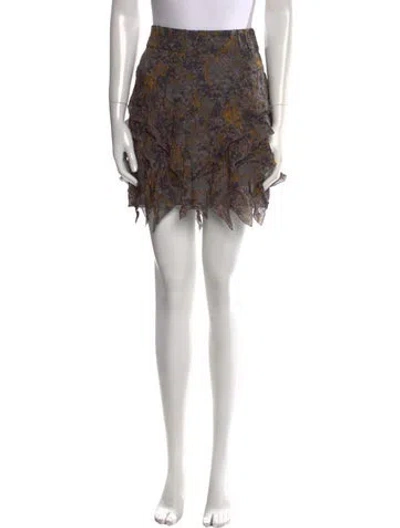 Pre-owned Isabel Marant Floral Print Mini Skirt In Purple