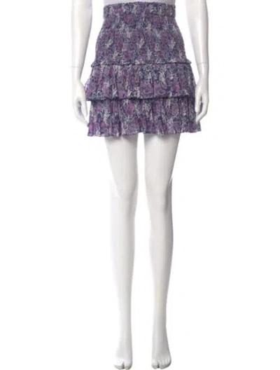 Pre-owned Isabel Marant Floral Print Mini Skirt In Purple