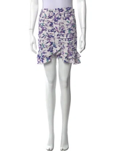 Pre-owned Isabel Marant Floral Print Mini Skirt In Purple