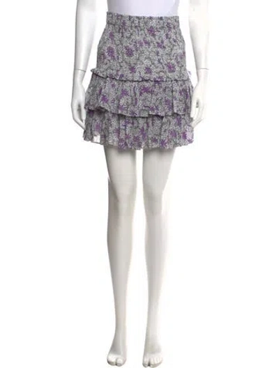 Pre-owned Isabel Marant Floral Print Mini Skirt In Purple