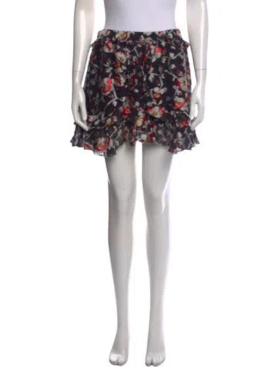 Pre-owned Isabel Marant Floral Print Mini Skirt In Purple