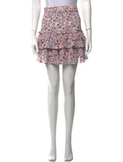 Pre-owned Isabel Marant Floral Print Mini Skirt In Purple