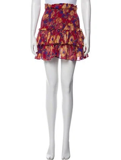 Pre-owned Isabel Marant Floral Print Mini Skirt In Red