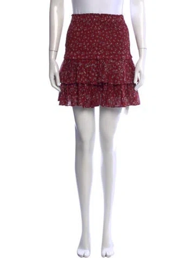 Pre-owned Isabel Marant Floral Print Mini Skirt In Red