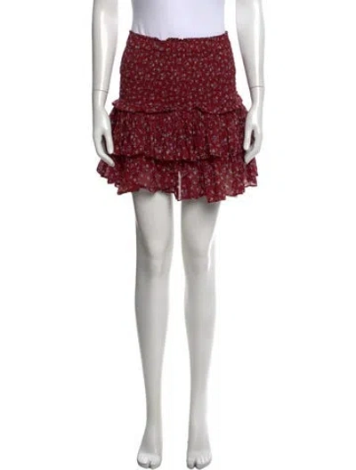 Pre-owned Isabel Marant Floral Print Mini Skirt In Red