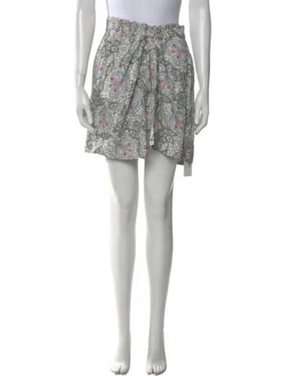 Pre-owned Isabel Marant Floral Print Mini Skirt In White