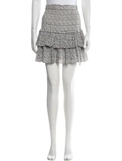 Pre-owned Isabel Marant Floral Print Mini Skirt In White