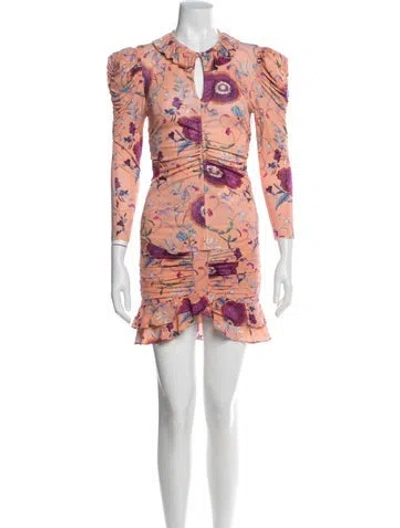 Pre-owned Isabel Marant Floral Print Pleated Accents Skirt Suit In Pink