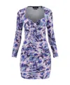 Isabel Marant Floral-print Ruched Minidress In Purple