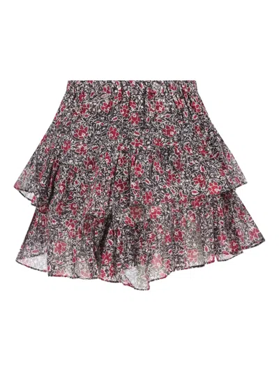 Isabel Marant Floral-print Ruffled Mini Skirt In Multi