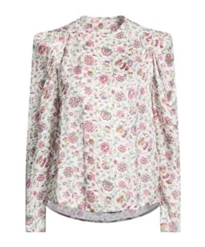 Isabel Marant Floral Print Satin Blouse In Multi