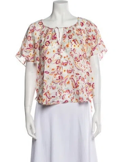 Pre-owned Isabel Marant Floral Print Scoop Neck Blouse W/ Tags In White