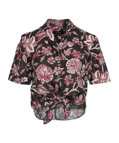 Isabel Marant Floral Print Shirt In Black