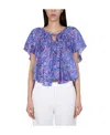 Isabel Marant Floral-print Short-sleeve Blouse In White