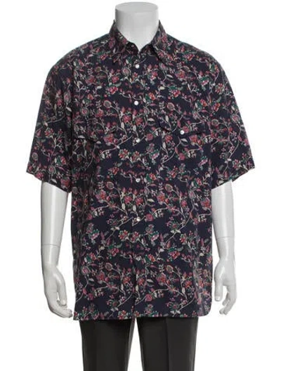 Pre-owned Isabel Marant Floral Print Short Sleeve Shirt In Blue