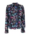 Shop Isabel Marant Floral-print Silk Blouse In Black