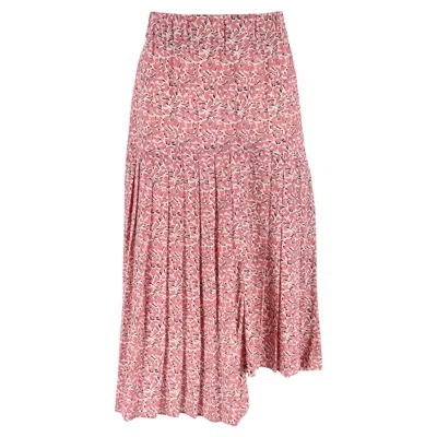 Pre-owned Isabel Marant Floral Print Silk Pleated Skirt In Brown