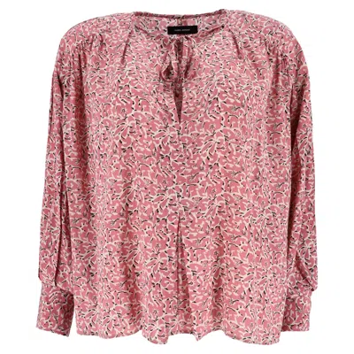 Pre-owned Isabel Marant Floral Print Silk Top In Brown