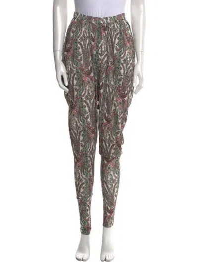 Pre-owned Isabel Marant Floral Print Skinny Leg Pants In Neutral