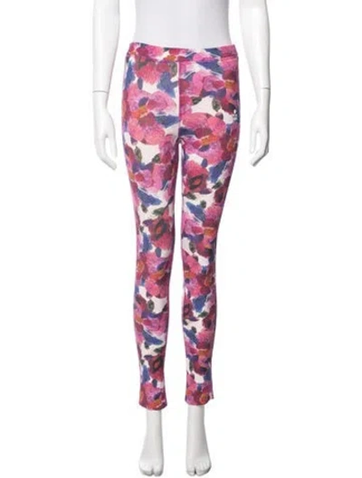 Pre-owned Isabel Marant Floral Print Skinny Leg Pants In Pink