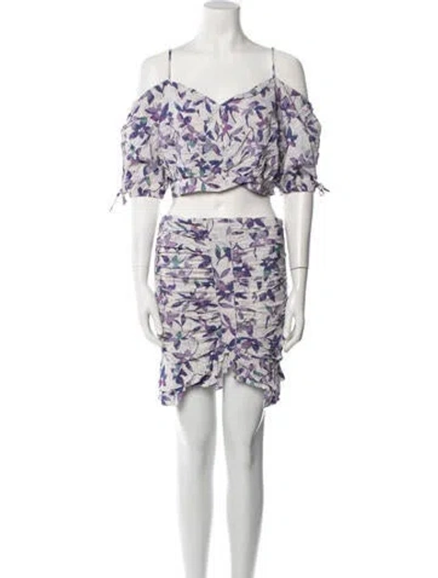 Pre-owned Isabel Marant Floral Print Skirt Set In White