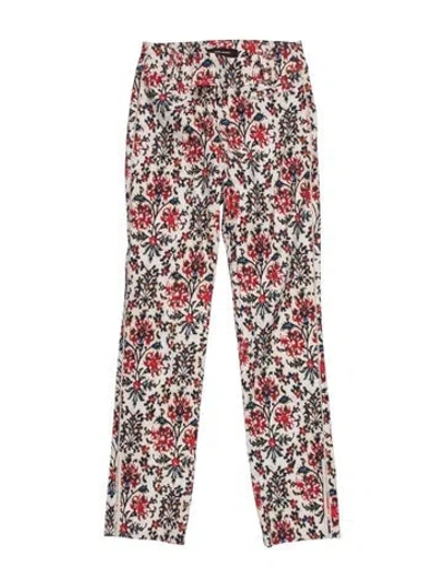 Pre-owned Isabel Marant Floral Print Straight Leg Pants In Multicolor