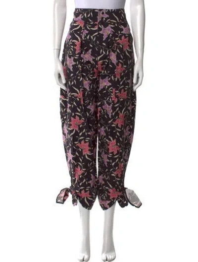 Pre-owned Isabel Marant Floral Print Straight Leg Pants W/ Tags In Black