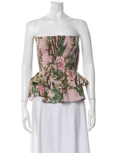 Pre-owned Isabel Marant Floral Print Strapless Crop Top In Multi