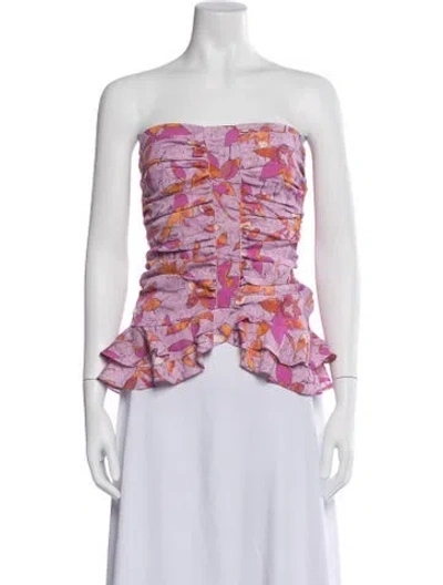 Pre-owned Isabel Marant Floral Print Strapless Top In Multi