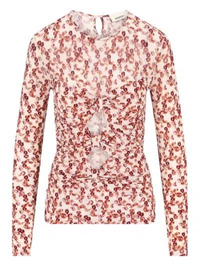 Isabel Marant Floral-print Tie-back Top In Red