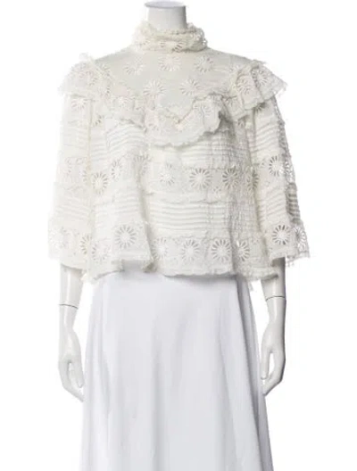 Pre-owned Isabel Marant Floral Print Turtleneck Blouse In Neutrals