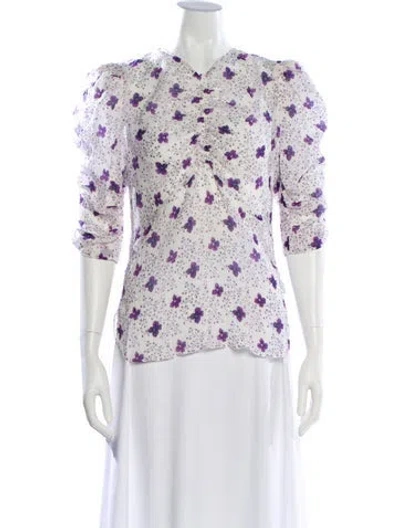 Pre-owned Isabel Marant Floral Print V-neck Blouse In Multi
