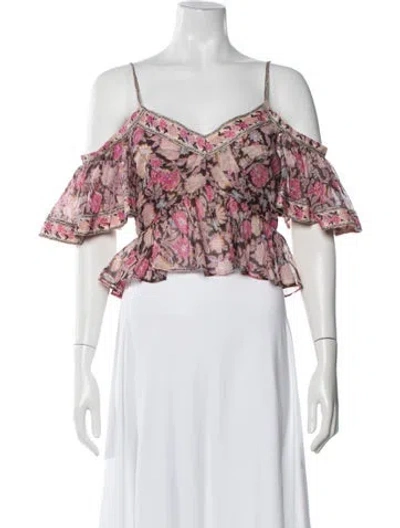 Pre-owned Isabel Marant Floral Print V-neck Blouse In Multi
