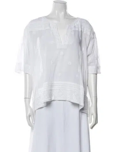 Pre-owned Isabel Marant Floral Print V-neck Blouse W/ Tags In White