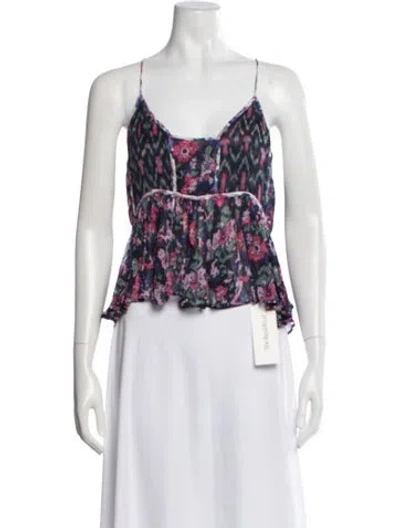 Pre-owned Isabel Marant Floral Print V-neck Top In Multi
