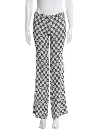 Pre-owned Isabel Marant Floral Print Wide Leg Pants In White