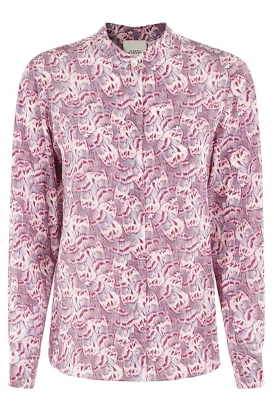 Isabel Marant Floral Printed Collarless Shirt In Multi