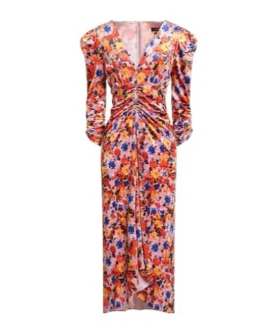 Isabel Marant Floral Printed Velvet Dress In Multi