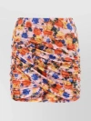 ISABEL MARANT FLORAL RUCHED MINI SKIRT