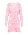 Isabel Marant Lara V-neck Floral Mini Dress In Pink