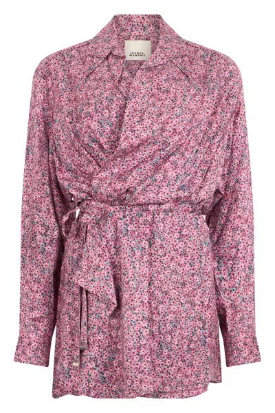Isabel Marant Floral Viscose-silk Blouse In Pink