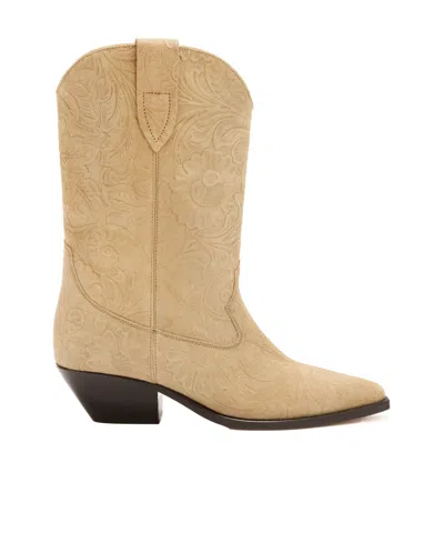 Isabel Marant Floral-patterned Pointed-toe Cowboy Boots In Neutral