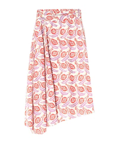 Isabel Marant Floral-print Asymmetric Skirt In Pink
