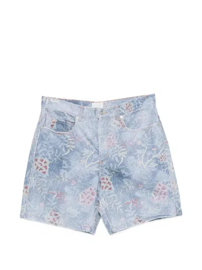 Isabel Marant Floral-print Cotton Shorts In Blue
