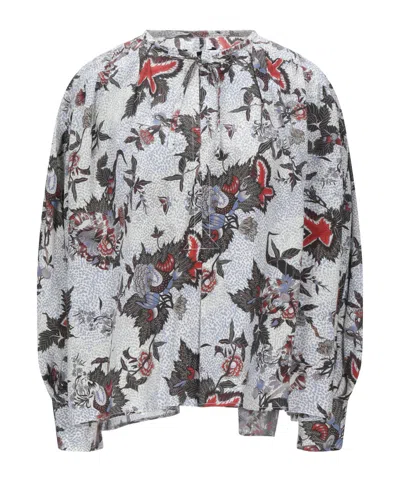 Isabel Marant Floralprint Longsleeve Vneck Shirt In Multi
