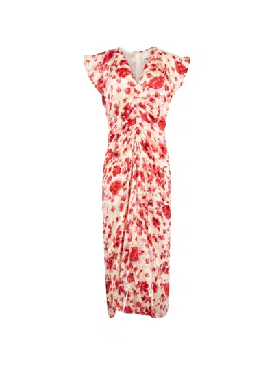 Isabel Marant Lyndsay Floral-print Chiffon Midi Dress In Neutral