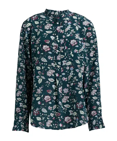 Isabel Marant Floral-print Silk Top In Blue