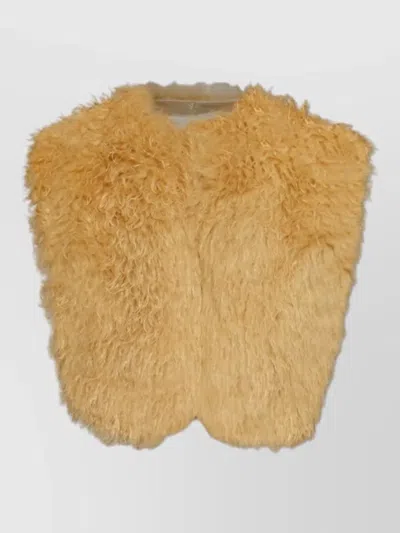 Isabel Marant Florana Faux Fur Vest Puff Sleeves In Brown
